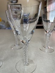 Stuart Crystal ARIEL Air Twist Spiral Stem Wine Glasses (4)