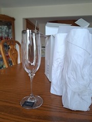Stephanie Platinum By Mikasa T7118-0017 Crystal Champagne Stemmed Glasses 4 NIB