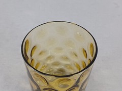 Bohemian Victorian Inverted Thumbprint / Coinspot Amber Glass Tumbler