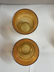 Vintage Depression Glass Marigold «Fruits» 5 Tumblers Carnival Glass-Iridescent