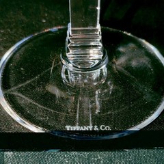TIFFANY & CO HAMPTON WHITE WINE GLASSES, Blown Lead Crystal, 7 7/8″, 6 Oz, 2PCS