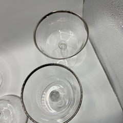 Lenox Desire Platinum Rim Crystal Champagne Sherbet Glass Set of 4