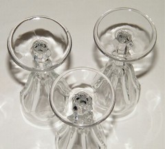 Vintage Set (3) HEISEY «COLONIAL CLEAR» SHERRY GLASSES STEMS 1899-1944 Beautiful