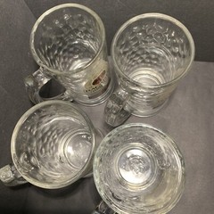 Bacardi OAKHEART Heavy Textured Glass Rum Mug/Tankard – Set of 4