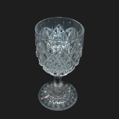 VINTAGE EAPG HOBSTAR PRESSED CORDIAL CLEAR GLASS 4″ TALL