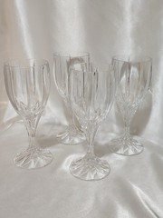 Beautiful Vtg Berkeley by Mikasa Set of Four Crystal 7 1/4″ Goblets 1989-2004