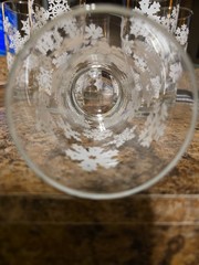 Vintage MCM Clear White Snowflake Highball Glasses Set Of 8. Excellent Condition