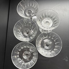 5 Vintage Libbey Crystal Raleigh Tall Sherbet or Champagne Coupe Glasses