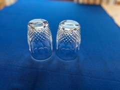 Set of 2 Waterford (?) Crystal Colleen Pattern 10oz Flat Tumblers ~4.25″ Tall