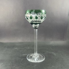 Pair of cut crystal goblets, possibly Val Saint Lambert
