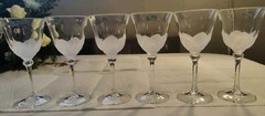 NIB 6 Cristal DArques JGDurand Florence Satine Crystal Wine/Water 7.5″X3.5″ 971G