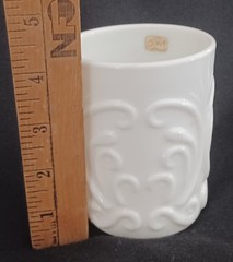 Beautiful Challinor & Taylor 1891 White Milk Glass C Scroll 3 3/4″ Tumbler