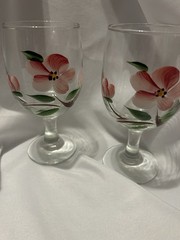 Libby water goblets Franciscan inspired Desert Rose