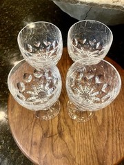 Mikasa Buckingham Cut Crystal Wine Glasses Set of 4 Starburst Stemware