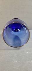 VTG Libbey Cobalt Blue Stemmed Iced Tea/ Water/Wine Goblets GOLD Rimmed 7″ Tall