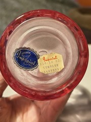 Imperial Coin Dot/Thumbprint Tumblers – Set Of 2 – Cranberry & Blue
