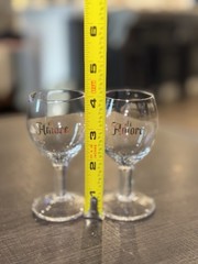 Di Amore Stemmed Cordial Brandy Glass Logo 4″ tall Set of 2