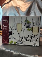 LIBBEY CLASSIC COPAS 6oz Champagne Clear Fluted Set of 8 Glasses 8.25″