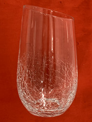 PIER 1 — ANGLED CRACKLE – CLEAR — TALL TUMBLERS (4)