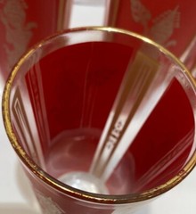 Red Culver Mandalay Goddess Thai Princess Hollywood 22k BARWARE SET OF 6 GLASSES