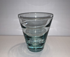 Vintage Flat Juice Glass Ripple Aqua by Libbey Glass Company