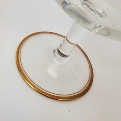 Set of 4 Italian Crystal w/Gold Encrusted Swag Rim Dessert Glasses 5.5″H X 4.5″W