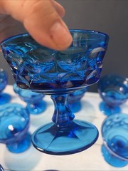 Set of 12 Noritake Perspective Blue Champagne/Tall Sherbet Glasses