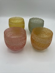 Color Craft Vintage Roly Poly Set Of 4 Multicolor Spaghetti String