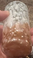 Antique? End of Day Spatter Glass Tumbler with Mica Inclusions