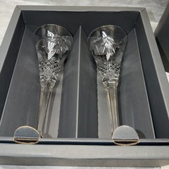 2 Waterford Crystal Millenium Collection «Prosperity» Toasting Flutes 4th Toast