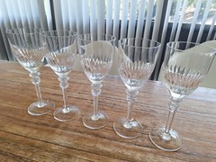 5 Royal Gallery Maribor Cut Crystal Glass Wine Goblet By Rogaska 9.25″H