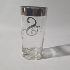 DOROTHY THORPE SILVER RIM INITIAL HIGHBALL GLASSES 1pc