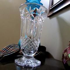 WATERFORD Crystal 8.5» Balmoral Starburst Footed Flower Vase signed