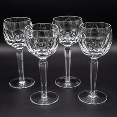 Waterford Crystal Sheila Wine Hock Glasses 7 3/8″ H Set of 4 – FREE USA SHIPPING
