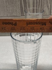 Lot Of 2 Block Optic 6″ Clear Panel Glass Bar Drinking Glasses Heavy 3.25″D Wind
