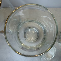 (5) Vintage Libbey Apothecary Pharmacy Rx Gold Trim Drinking Glasses Tumblers