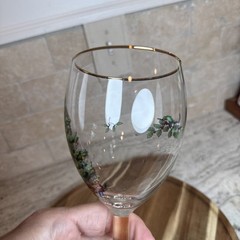 Set of 6~ Spode «Christmas Tree» Gold Trim 7-1/4″ Wine Goblets ~ Mint Condition