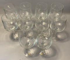 Vintage Hand Cut Crystal Wheat Wine Glass Hungary. 10 In Total. Our Item # X1590
