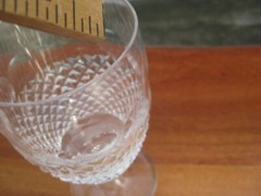 Set of 3 High Quality Cut Crystal Wine Glasses 5 3/4″H
