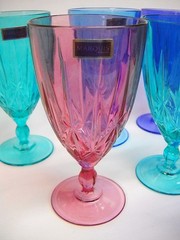 Set of 8 Vintage WATERFORD MARQUIS SPARKLE ICED TEA GLASSES-COLORS!-EXC.
