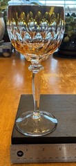 3 Vintage Anna Hütte Bleikristall Wine Glasses Jewel Tone Cut Crystal
