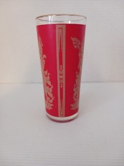 Vintage 1960s MCM Culver MANDALAY Red Siam Thai Goddess Glass Tumbler