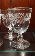 VTG Set of 4 Libbey Water Goblets Wheat Glasses (Stem 3003 Cut) Discontinued