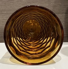 Whitehall Indiana Glass Amber Cubist Glass 12 fl.oz. 6″ Tall