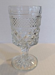 Vintage MCM Anchor-Hocking Wexford Diamond Cut 4 oz. Stemware Set of 4 EUC