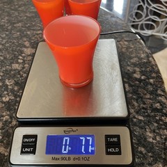 Set of 4 – Murano Style Orange Tangerine Persimmon Glasses Tumblers White Cased