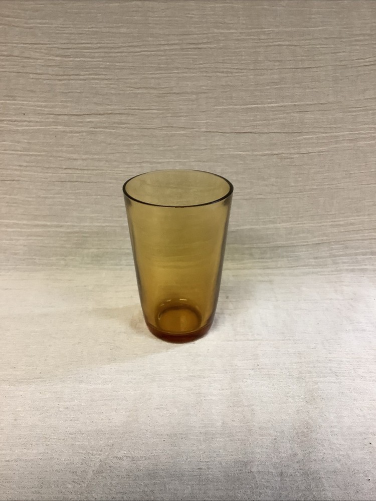 Vereco France Amber 8 oz Vintage Glass, Logo on bottom