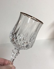 Cristal d’Arques Durand Longchamp Gold Rim Wine Glasses 6 oz- Set of 2