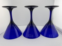 Libbey Cobalt Blue Southwest Design Stamped 6.5” Martini Glasses SET OF 3 UNIQUE