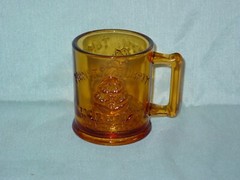 Vintage Tiara Amber Glass Children’s Nursery Rhyme Dish Set Plate, Bowl, Mug
